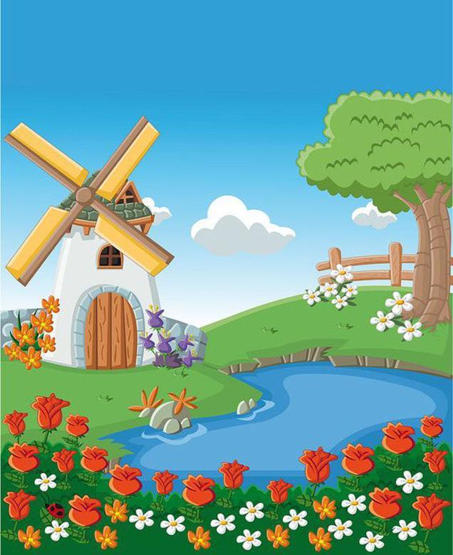Windmolen - Bloemen | Diamond Painting